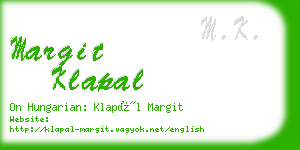 margit klapal business card